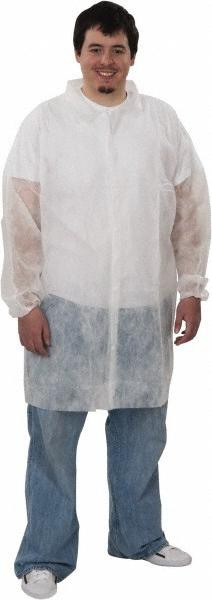 PRO-SAFE Lab Coat: 1.41 oz Material, Size 3X-Large, Polypropylene - White | Part #KM-LC0-WE-NW-3XL-WHITE
