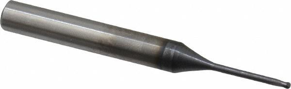 Accupro High Performance Milling Ball End Mill: 1.50 mm Dia, 1.50 mm LOC, 2 Flute, Solid Carbide - 57.00 mm OAL, 6.00 mm Shank Dia, 30 deg Helix