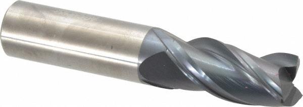 Accupro High Performance Milling Corner Radius End Mill: 3/4" Dia, 1-5/8" LOC, 0.0300" Radius, 3 Flute, Solid Carbide - 4" OAL, 3/4" Shank Dia, AlTiN