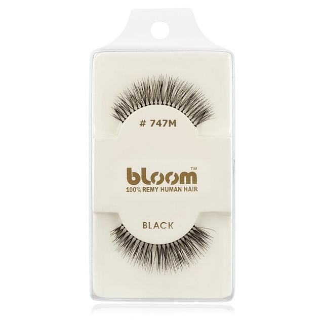Bloom Natural stick-on eyelashes from human hair No. 747M (Black) 1 cm