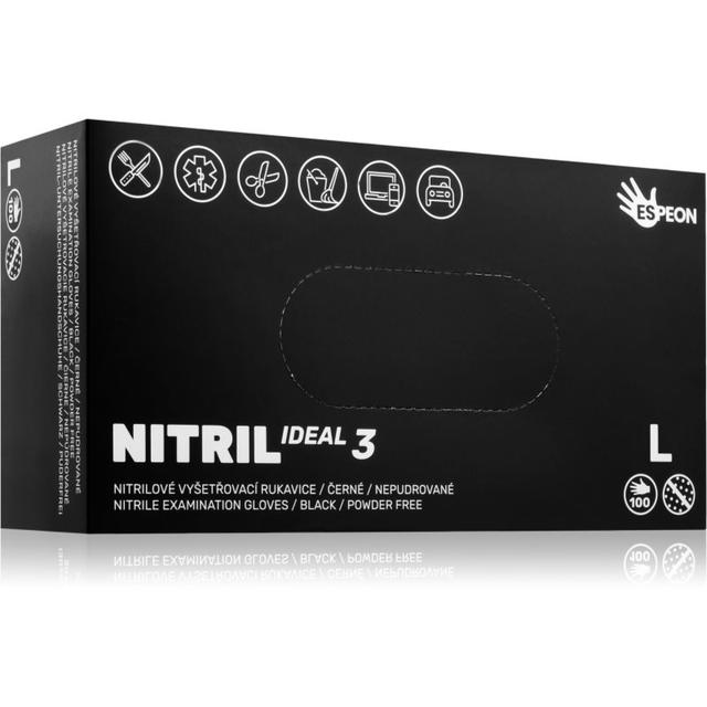 Espeon Nitril Ideal3 Black nitrile powder-free gloves size L 100 pc