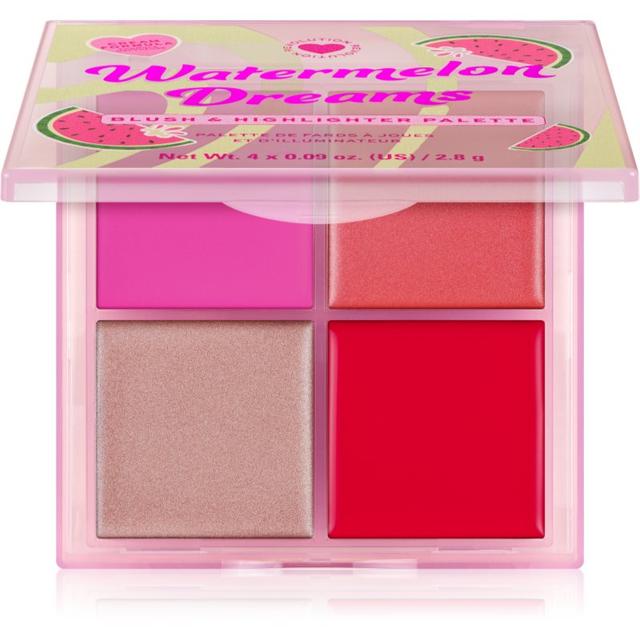 I Heart Revolution Watermelon Dreams Blush & Highlighter Quad highlighter and blusher palette 4x2.8 g