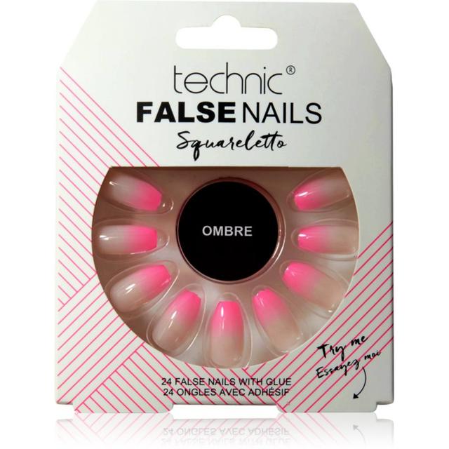 Technic Cosmetics False Nails Squareletto false nails Ombre 24 pc
