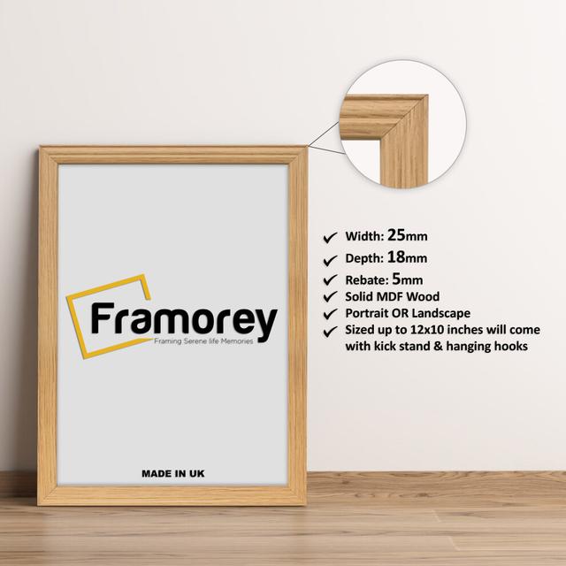 (14x12 Inch) Oak Picture Frame / LW Style Wall Art Frame / Modern Photo Frames