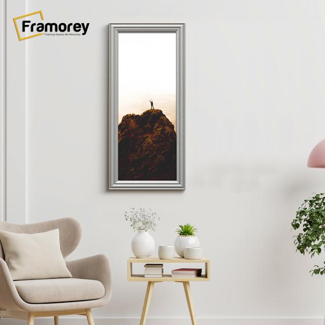 (22x11 Inch) Panoramic Size Silver Picture Frame / LW Style Wall Art Frame / Modern Photo Frames