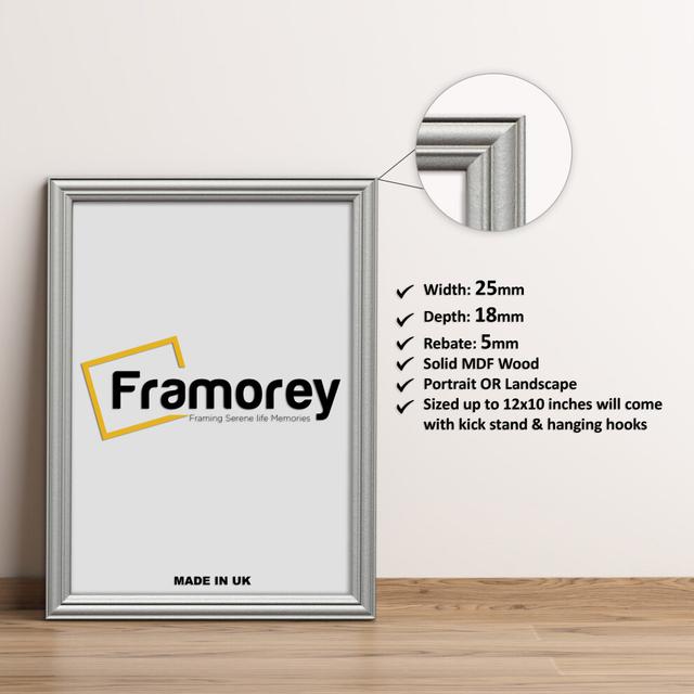 (20x4 Inch) Silver Picture Frame / LW Style Wall Art Frame / Modern Photo Frames