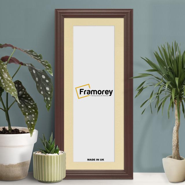 (Mahogany With Ivory Mount, 10x4" Pic (14x8" Frame)) Panoramic Size Mahogany Picture Frame / LW Style Wall Art Frame / Modern Photo Frames With Multic