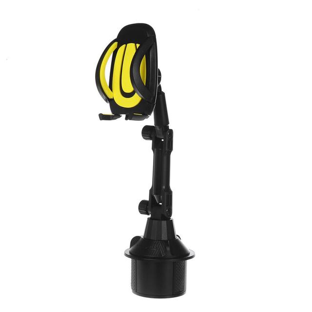 (Yellow) Car Phone Mount Gooseneck Bracket for 4-6 inch Devices 360 Rotation