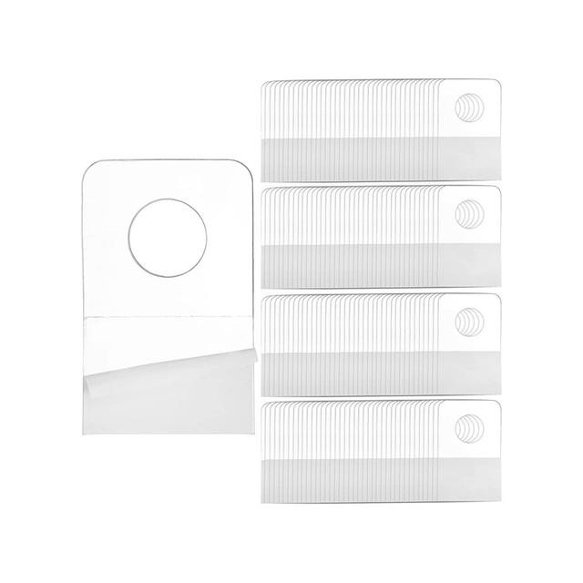 1000 PCS Self Adhesive Hanging Tabs, 1x1-1/2 Inch Round Hole Hanger Hang Tag Hooks for Retail Supplies Display