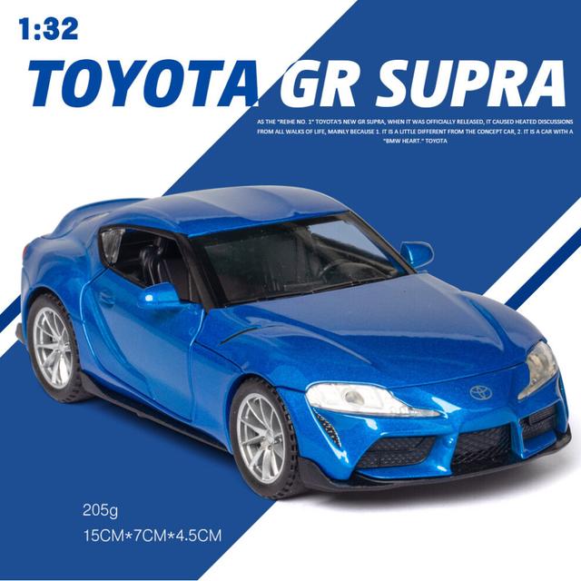 (Blue No Box) 1/32 Toyota GR SUPRA Diecast Alloy Car Model High Simulation Metal Toy