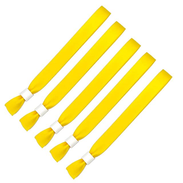 100 Pack Cloth Event Wristband,Color Resistant, Lightweight Concert Wrist Strap (Yellow)