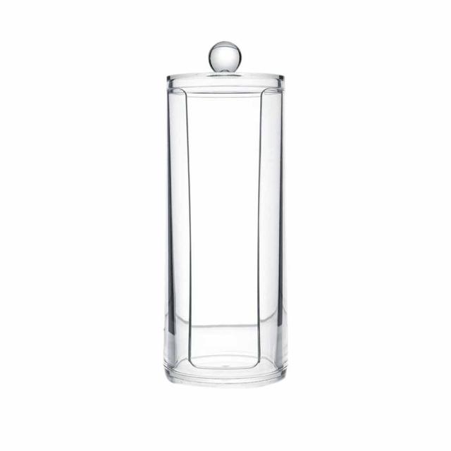 Facial Container Cotton Pads Round Dispenser With Lid Clear Acrylic Dispenser Cotton
