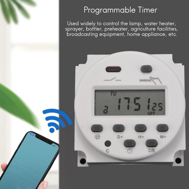 DC 12V Digital LCD Power Programmable Timer Time Switch Relay 16A Amps