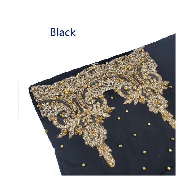 Hijabs Scarf with Glitter Beading Chiffon Hijab Scarves Hoofddoek Head Wrap for Women Foulard Femme Musulman Kopftuch