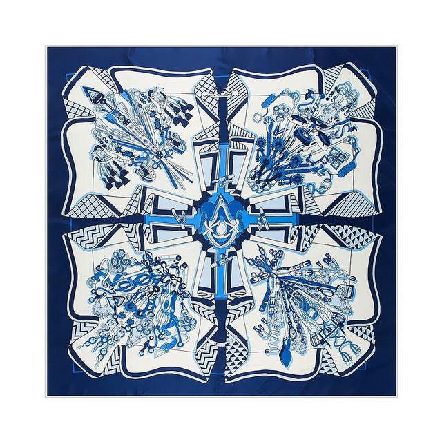 Woman Scarf Shawl 100% Twill Silk Scarf Square Scarf Chain Print Neckerchief Bandana Headband Hijab Scarves & Wraps