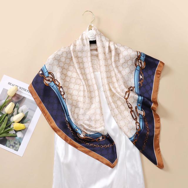 Square Scarf for Women Print Silk Satin Neck Tie Female Hair Bandanda Head Kerchief Hijab Shawl Wraps