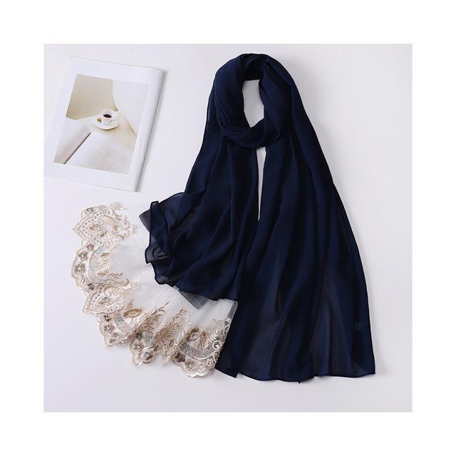 Chiffon Good Plain Hijab Wedding Style Muslim Lace Scarf Shawl Islamic Soft Turban Head Wraps Headband