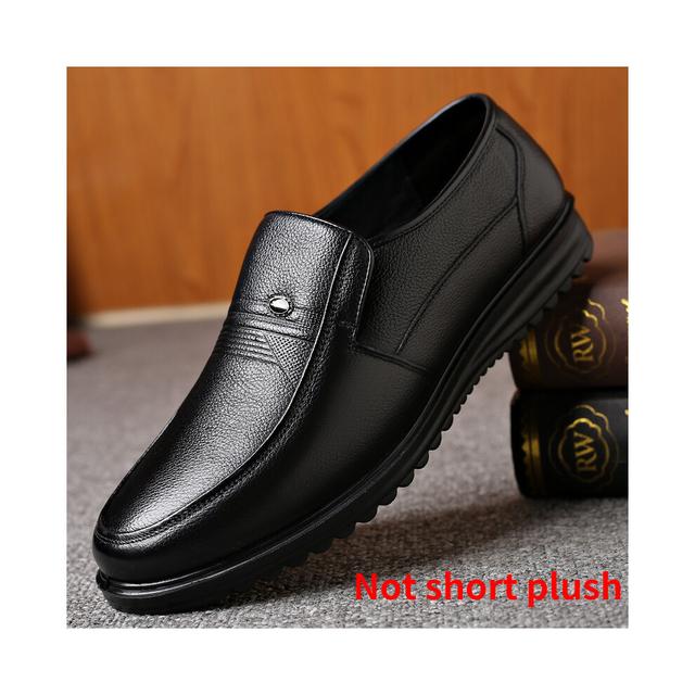 (Not short plush Beige-42) Brown Winter Shoes Man Loafers Leather Casual Shoes for Man Slip on Shoes Men Sapato Masculino ??????? ????? Zapatos