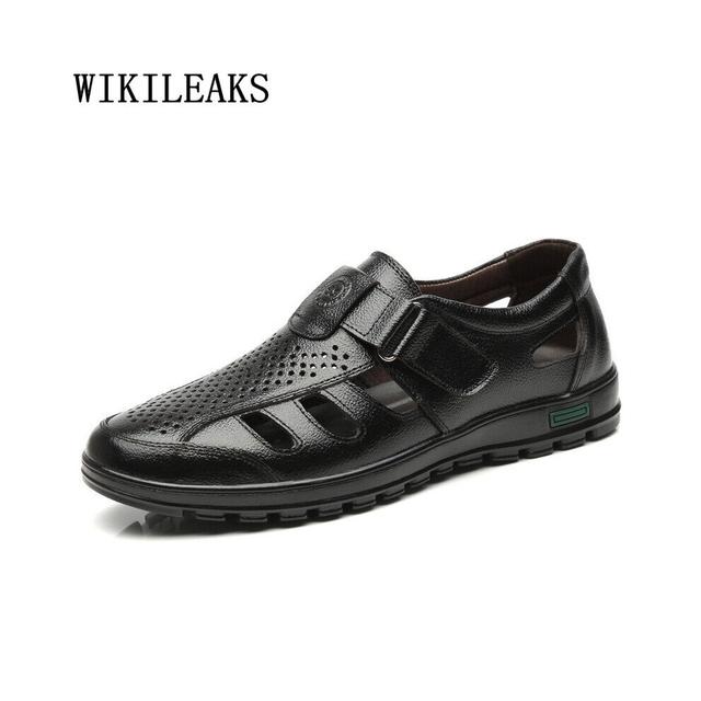 (Black-7) Mens Shoes Leather Dad Shoes Men Venting Hole Casual Shoes Men Loafers Zapatos Cuero Hombre Tenis Masculino