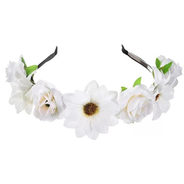 head flower crown for girl Women Hair wreath flower girl tiara Headband Ladies Head Decoration Bridesmai Hair Hoop
