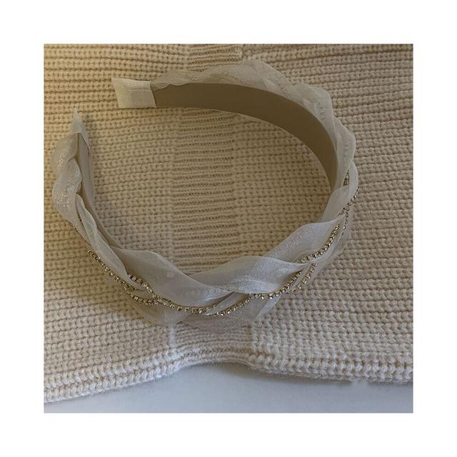 2022The retro temperament Rhinestone twist Organza Hair Accessories headband aldult Accessories Hair Hoop Headwear