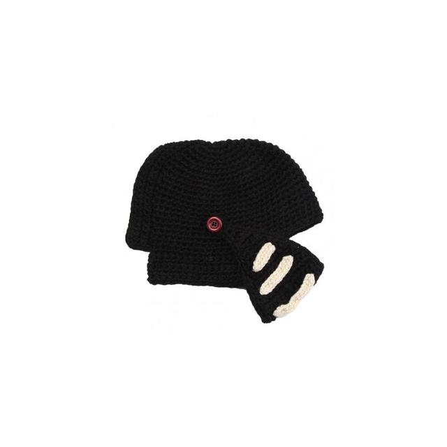 (Black-XL) Men Knight Knit Beard Hats Woolen Yarn Knitwear Windproof Headgear Winter Warm Beard Hat Funny party Beanies