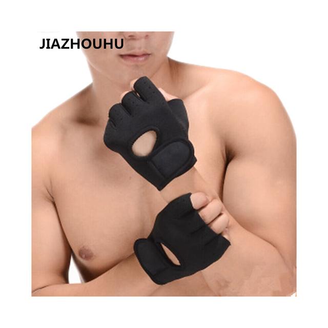 (Black-M) Anti-slip Weight Gym Gloves Men Women Exercise Workout Training Bicycle Bodybuilding Weightlifting Fingerless Fintness Gloves