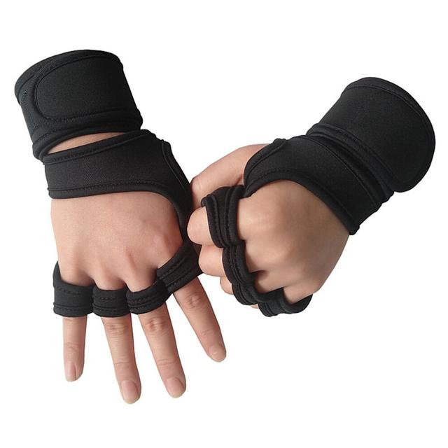 (black-L) Weight Lifting Training Gloves Women Men Fitness Tactical Body Building Gymnastics Grips Gym Hand Palm Protector Military Gloves