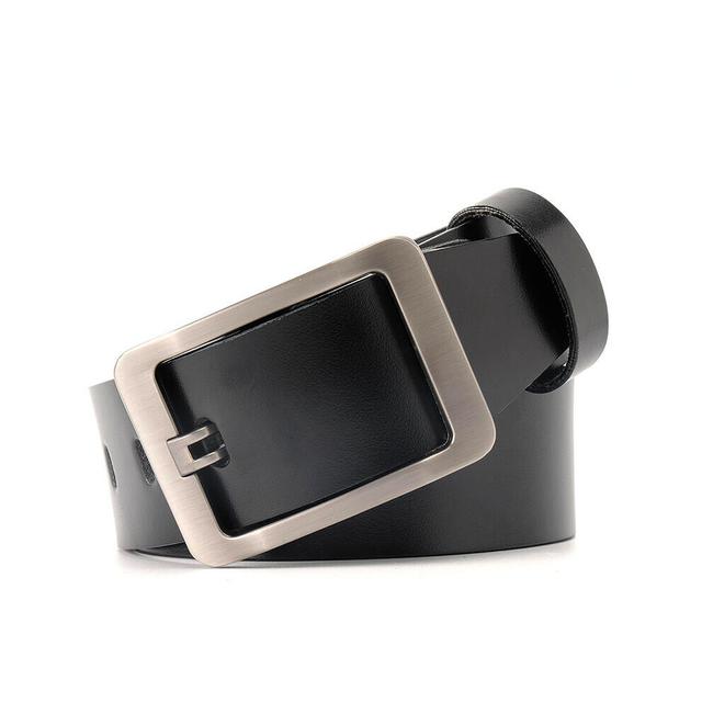 (Black-95cm 30to33 Inch 95CM) Men Belt Leather Strap Male Belts For Men Buckle Fancy Vintage Jeans Cintos Masculinos Ceinture Homme