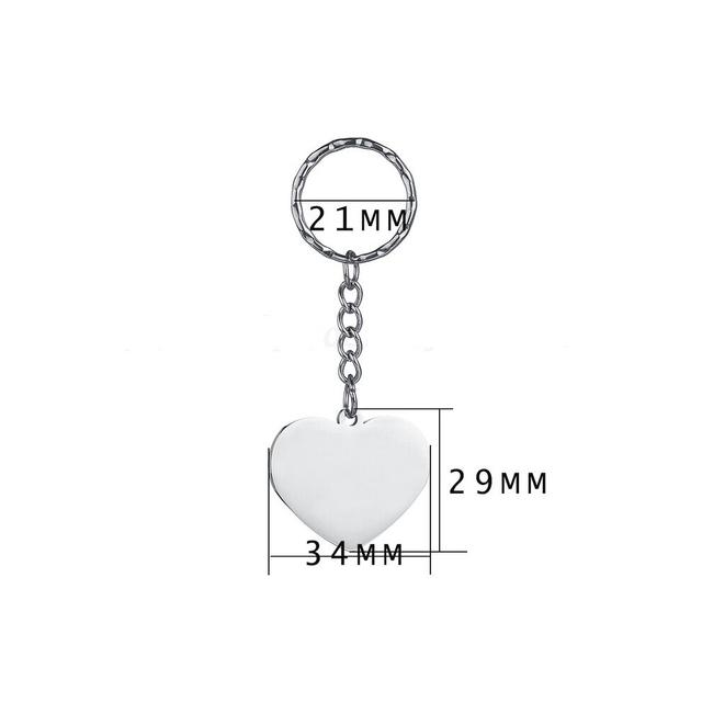 (Light Yellow Gold Color, 40cm) Sifisrri Engraved Photo Name Heart Keychains Personalized Stainless Steel Drive Safe Key Ring Women Men DIY Jewelry Gi
