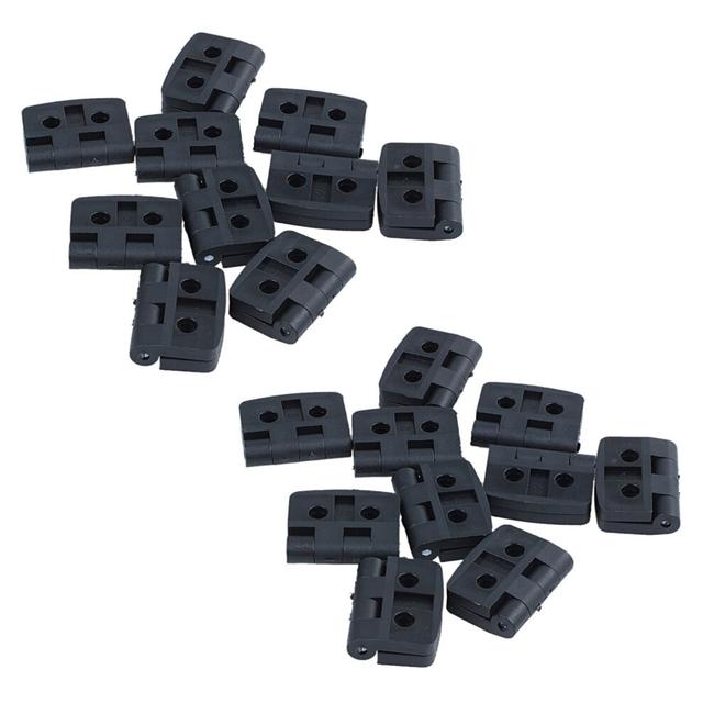 20Pcs Reinforced Black Plastic Door Hinges 40mm x 30mm