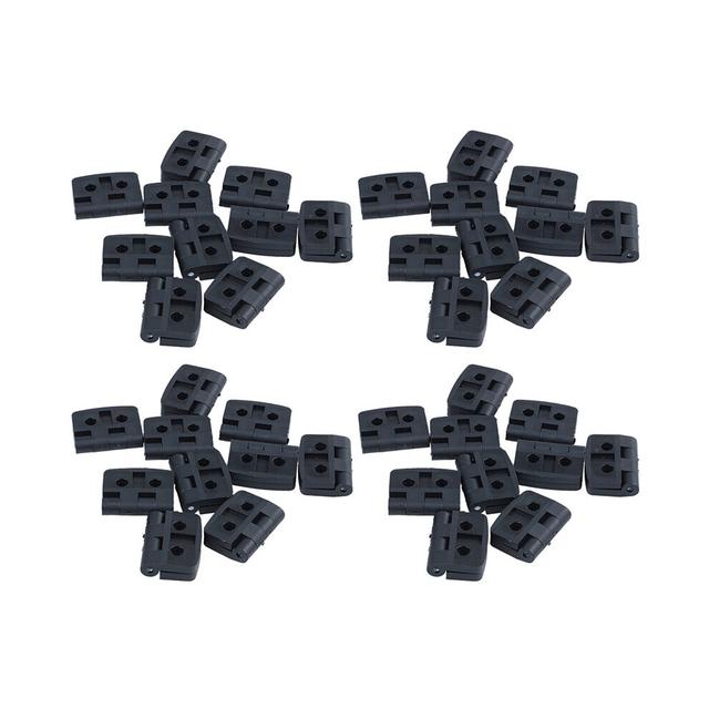 40Pcs Reinforced Black Plastic Door Hinges 40mm x 30mm