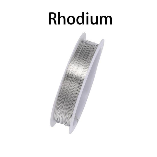(Rhodium Gray-0.2mm 20m Per Roll) 1 Roll 0.2 0.3 0.4 0.5 0.6 0.7 0.8 1 mm Sturdy Alloy Copper Wire Beading Wire For DIY Craft Jewelry Making Supplies
