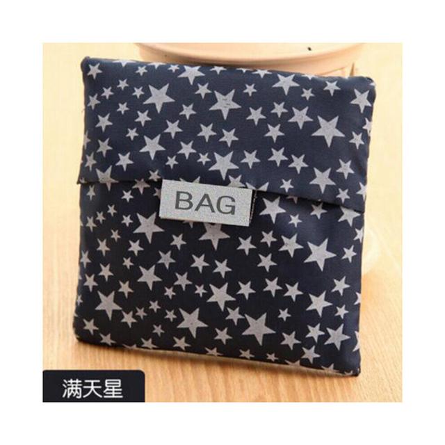 printing foldable green shopping bag Tote Folding pouch handbags Convenient Large-capacity storage bags