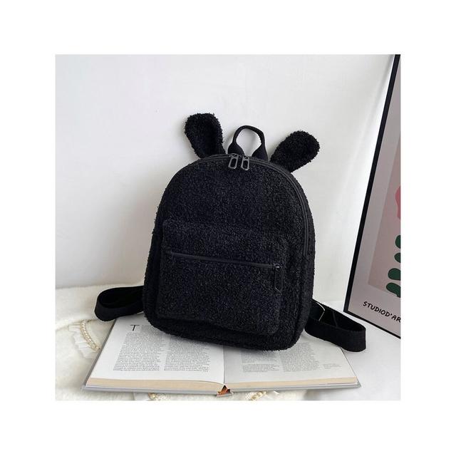 (Black, 12 inches) Personalised Embroidery Backpack with ANY Portable Mini Children Travel Shopping Rucksacks Bear Shaped Shoulder Bags