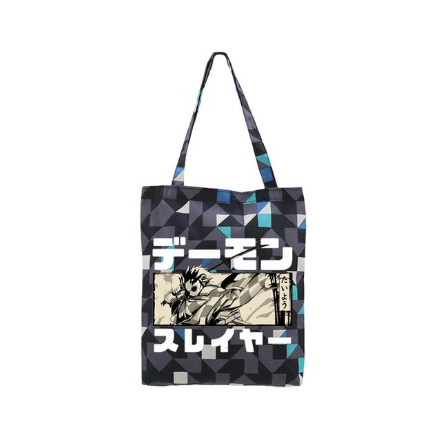 Demon Slayer Kimetsu No Yaiba Nezuko Shopping Bag Bolsa Handbag Bolsas De Tela Cotton Reusable Bag Reciclaje Bolsa Compra Grab