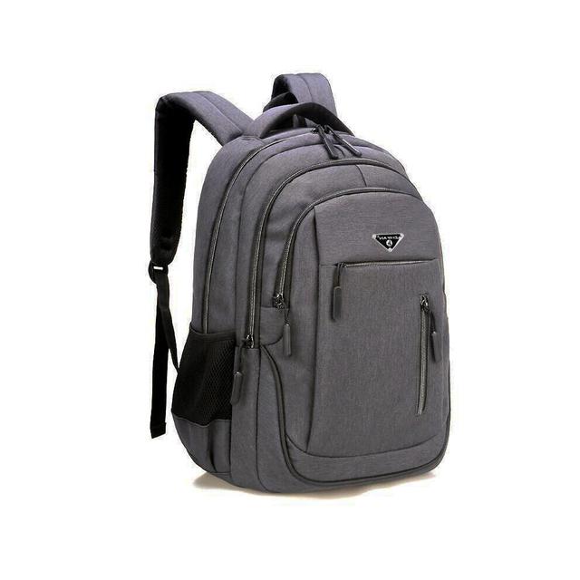(Dark Gray Beige-18 inches) Large Capacity Backpack Men Laptop Backpacks 15.6 Oxford Solid High School Bags Teen College Boy Gril Student Mochila ????