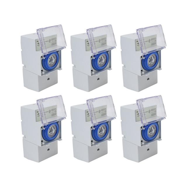 6X SUL181H Mechanical Timer 24 Hours Time Switch Relay Electrical Programmable Timer 24 Hour Din Rail Timer Switch