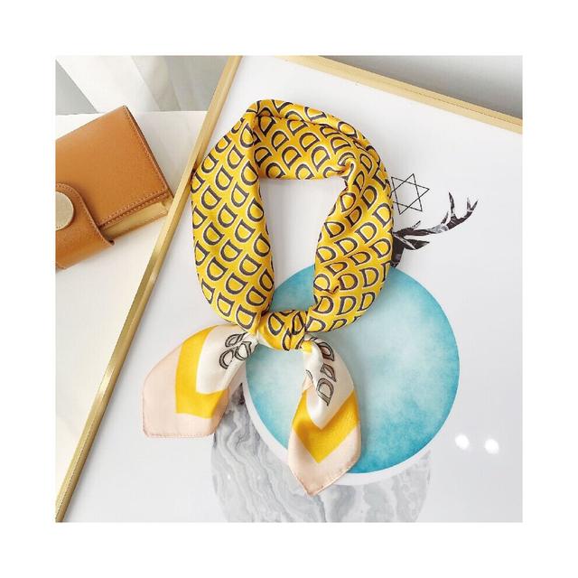 Letter D Print Scarf Block Square Neckerchief Head Wrap Sunscreen Shawl