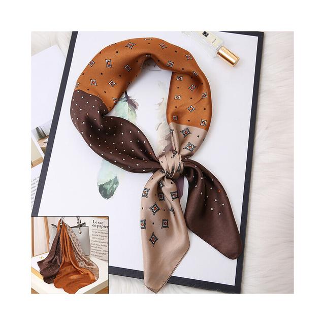 Striped Small Square Scarf Womens Shirts Professional Decoration Neck Scarf Thin Scarf Retro Plaid Small Square Thin Silk Scarf