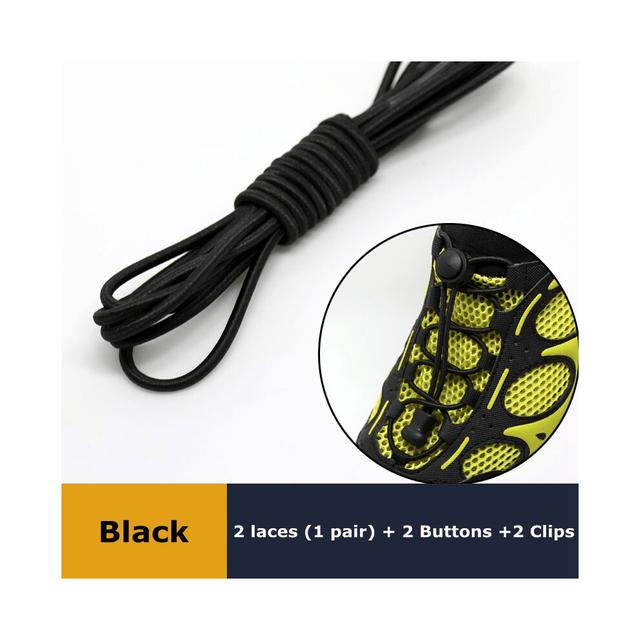 1Pair Elastic No Tie Shoelaces Lock Lazy Laces Quick Rubber Shoelace Shoestrings For Kids & Adults
