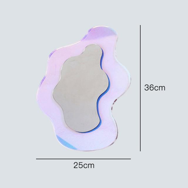 1Pcs Makeup Mirror Acrylic Spaces Colorful Mirror for Bedroom Living Room Ins Acrylic Large Flower Colorful Make-up Mirror
