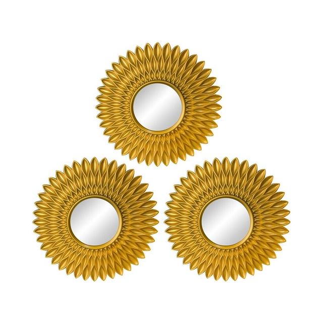 F3KA Mirrors for Wall Decor Set of 3 Hanging Ornament Art Crafts Supplies for Home Bedroom Bathroom Small Round Wall Light