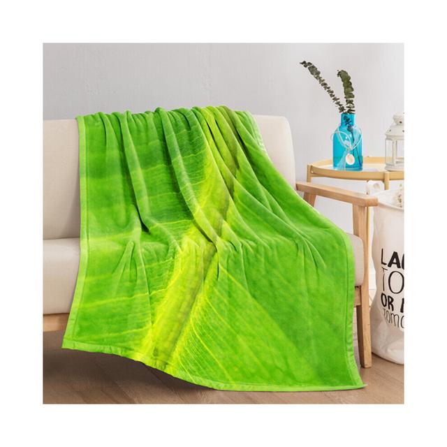 Leaf Bedspread on the Bed Summer Blanket for Decorative Sofa Fluffy Soft Blankets Throw Fleece Green Nordic Home Textile