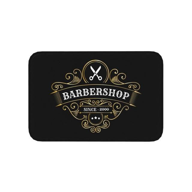 Barbershop Sign Front Door Floor Entrance Mat Outdoor Barber Shop Bathroom Kitchen Doormat Garden Carpet Rug