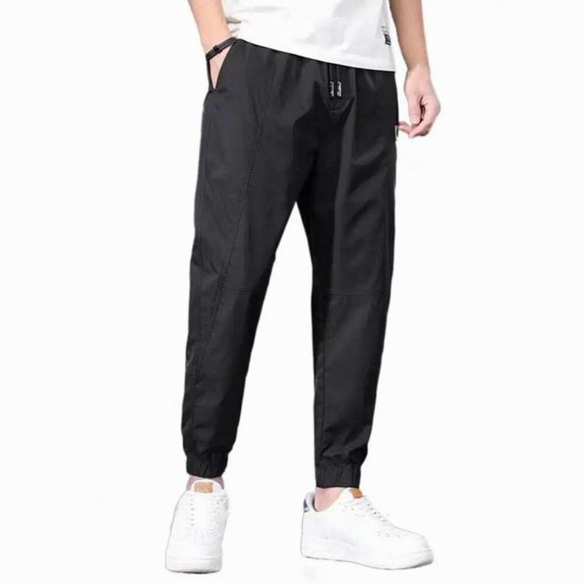 Men Pants Lace-up Bottoms Hip Lift Ankle Tied Cargo Pants Men Overalls Cargo Pants