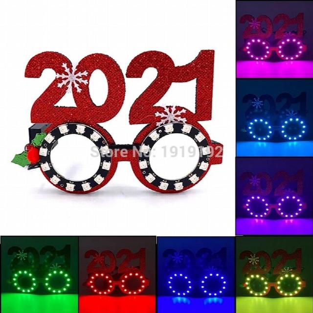 Funny Christmas Costume Glasses Glowing LED Glasses Christmas Glowing Party Decoration Christmas for Kids Adults