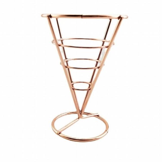 Metal Cone Basket Fry Holder French Fries Stand Snack Fried Display Rack Multiple Use Wire Stands for Restaurant Party B03D