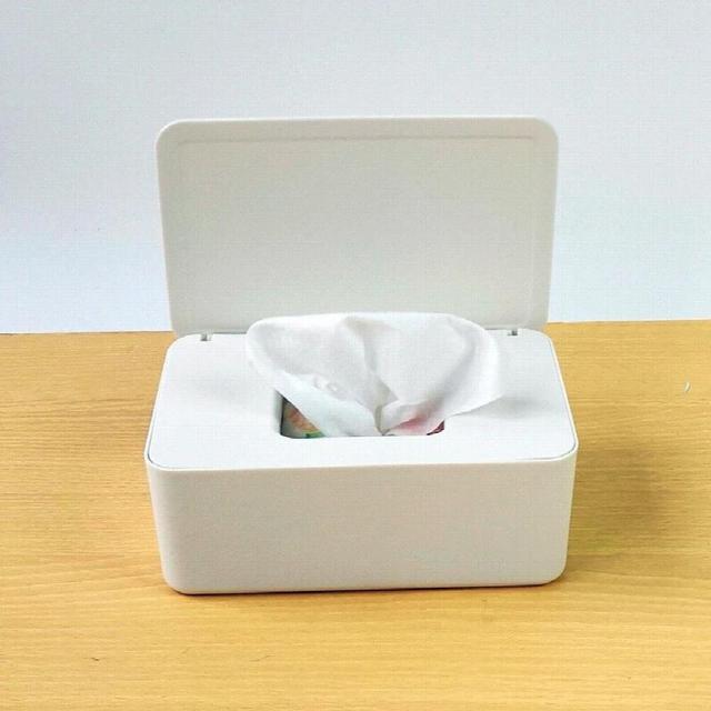 1 Pcs Household Plastic Dustproof Cover Tissue Box Desktop Seal Home Office Decoration Wet Tissue Box