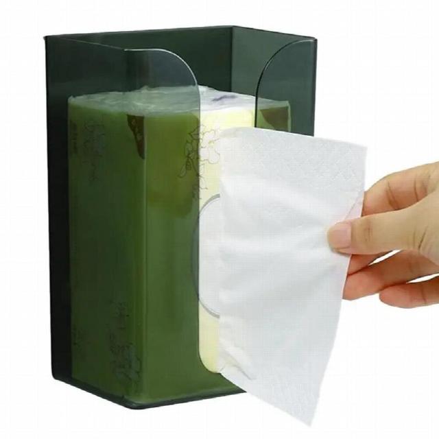 Wall Mounted Tissue Box Rectangular Wall Tissue Case Without Nails Wall Napkin Box Modern Home Office Supplies Storage Organizer